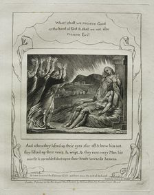 The Book of Job: Pl. 7, And when they lifted up their eyes afar off and knew him not..., 1825. Creator: William Blake (British, 1757-1827)