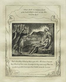 The Book of Job: Pl. 7, And when they lifted up their eyes afar off and knew him not..., 1825. Creator: William Blake (British, 1757-1827)