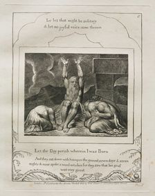 The Book of Job: Pl. 8, Let the Day perish wherein I was Born, 1825. Creator: William Blake (British, 1757-1827)