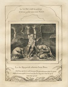 The Book of Job: Pl. 8, Let the Day perish wherein I was Born, 1825. Creator: William Blake (British, 1757-1827)