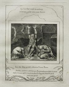 The Book of Job: Pl. 8, Let the Day perish wherein I was Born, 1825. Creator: William Blake (British, 1757-1827)