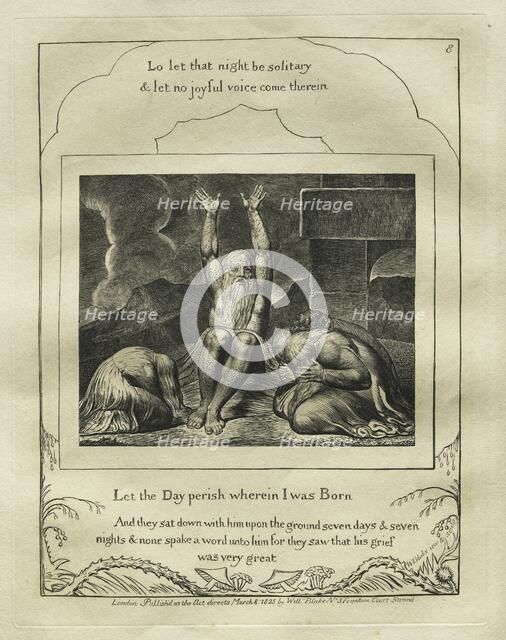 The Book of Job: Pl. 8, Let the Day perish wherein I was Born, 1825. Creator: William Blake (British, 1757-1827).