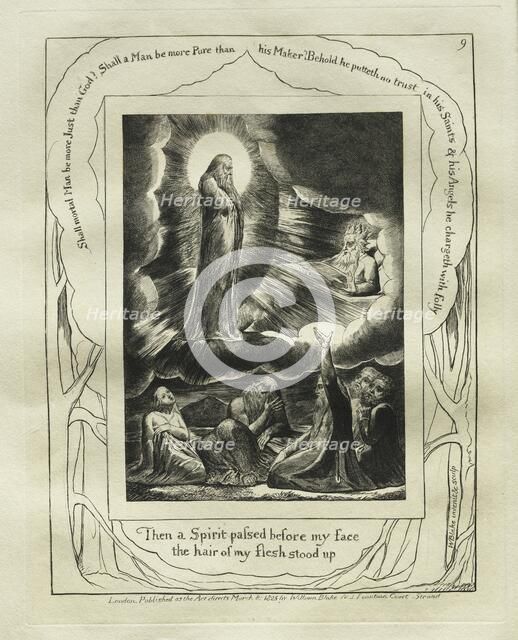 The Book of Job: Pl. 9, Then a Spirit passed before my face / the hair of my flesh stood up, 1825. Creator: William Blake (British, 1757-1827).