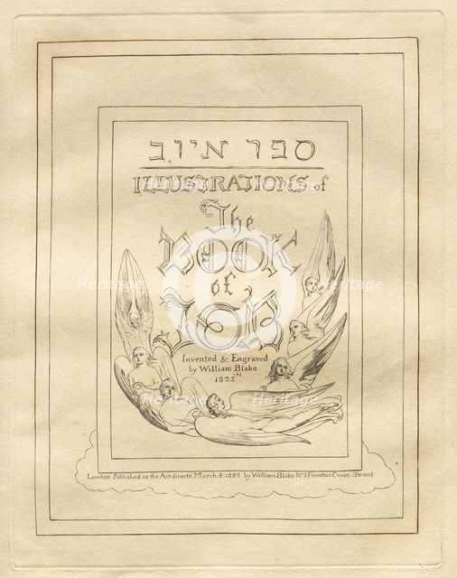 The Book of Job: Title Page, 1825. Creator: William Blake (British, 1757-1827).