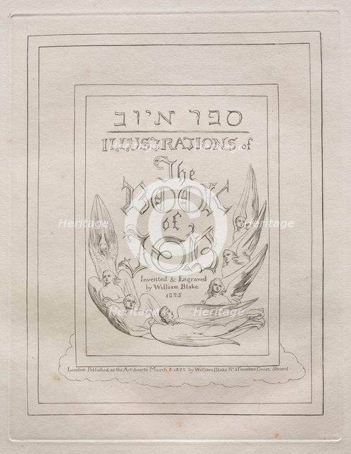 The Book of Job: Title Page, 1825. Creator: William Blake (British, 1757-1827).