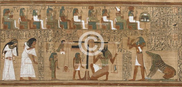 The Book of the Dead, Papyrus of Ani. The Hall of Judgment, ca 1250 BC.