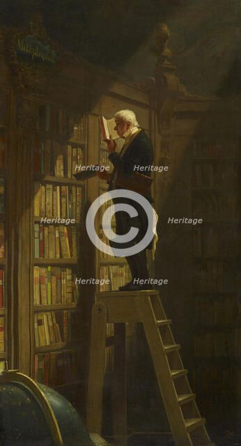The Bookworm, c. 1850. Artist: Spitzweg, Carl (1808-1885)