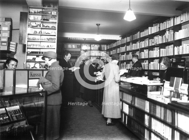 The bookshop at Trelleborg, Sweden, 1933. Creator: Unknown.