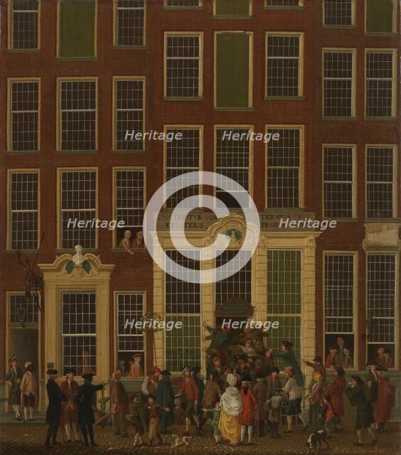 The Bookshop and Lottery Agency of Jan de Groot in the Kalverstraat in Amsterdam, 1779. Creator: Isaak Ouwater.