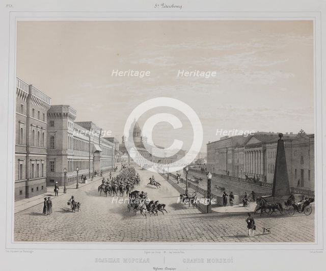 The Bolshaya Morskaya Street (Big Sea Street) in Saint Petersburg, 1840s.