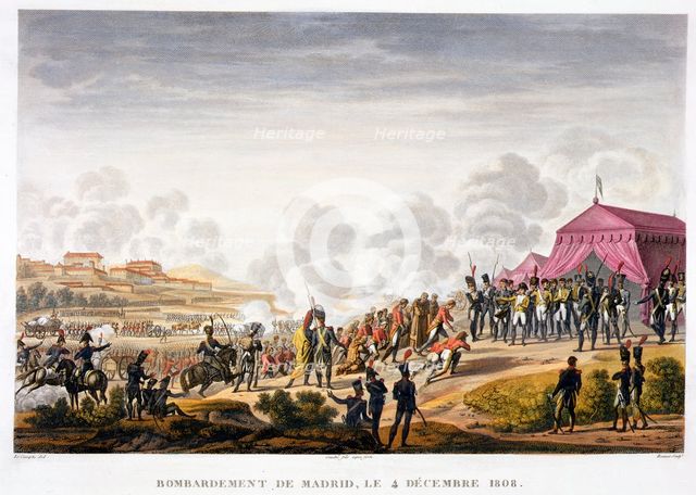 The bombardment of Madrid, Spain, 4th December 1808. Creator: Edme Bovinet.
