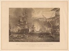 The Bombardment of Algiers by Lord Exmouth in 1816 (1878). Artist: Thomas Brown