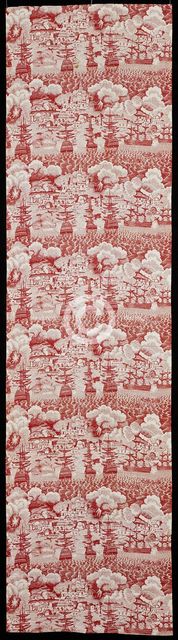 The Bombardment of Algiers (Furnishing Fabric), Great Britain, After 1816. Creator: Unknown.