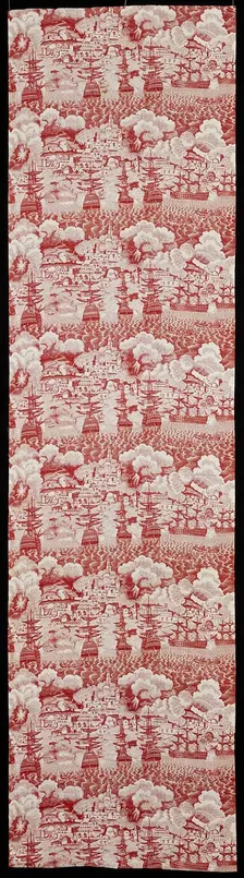 The Bombardment of Algiers (Furnishing Fabric), Great Britain, After 1816. Creator: Unknown