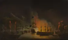 The Bombardment of Algiers, in support of...the release of Christian slaves...1816, 1823. Creator: Martinus Schouman