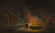 The Bombardment of Algiers, in support of...the release of Christian slaves...1816, 1823. Creator: Martinus Schouman