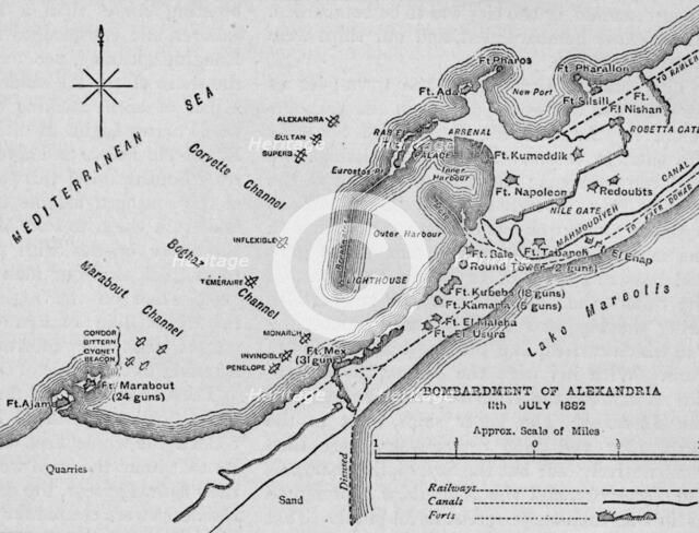 'The Bombardment of Alexandria: Sketch Map', 1902. Artist: Unknown.