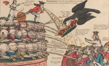 The Bombardment of All the Thrones of Europe and the Fall of the Tyrants for the Happi..., ca. 1792. Creator: Anon