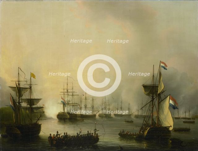 The Bombardment of Palembang, Sumatra, 24 June 1821, 1821-1848. Creator: Martinus Schouman.
