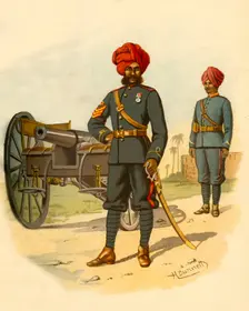 The Bombay Artillery 1890. Creator: Godfrey Douglas Giles