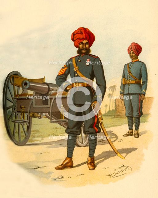 'The Bombay Artillery', 1890. Creator: Godfrey Douglas Giles.