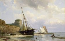 The bombproof barracks in Vlissingen, 1850-1870. Creator: Johan Conrad Greive