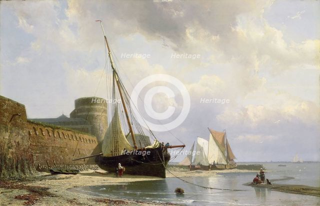 The bombproof barracks in Vlissingen, 1850-1870. Creator: Johan Conrad Greive.