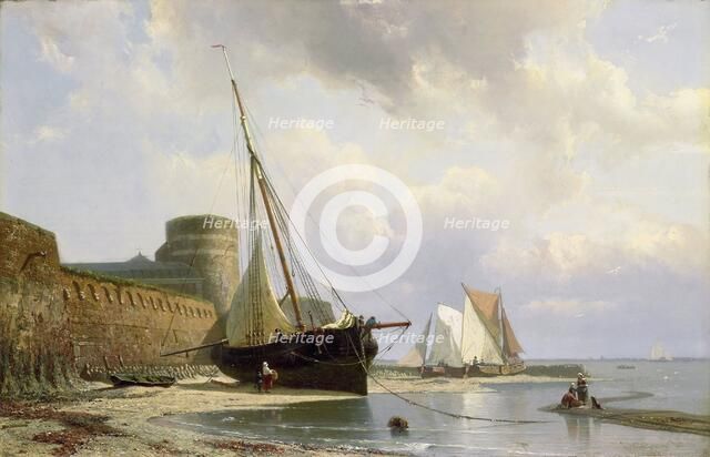 The bombproof barracks in Vlissingen, 1850-1870. Creator: Johan Conrad Greive.