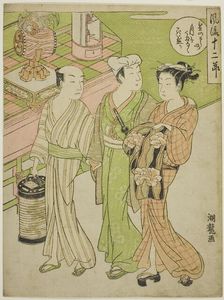 The Bon Festival in the Sixth Month, from the series "Fashionable Twelve Months..., c. 1770/72. Creator: Isoda Koryusai