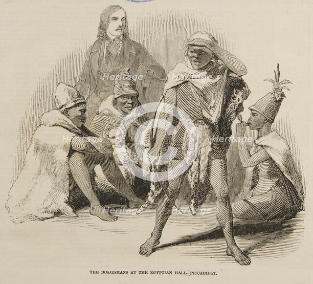 'The Bosjesmans at the Egyptian Hall, Piccadilly', 1847. Creator: Unknown.