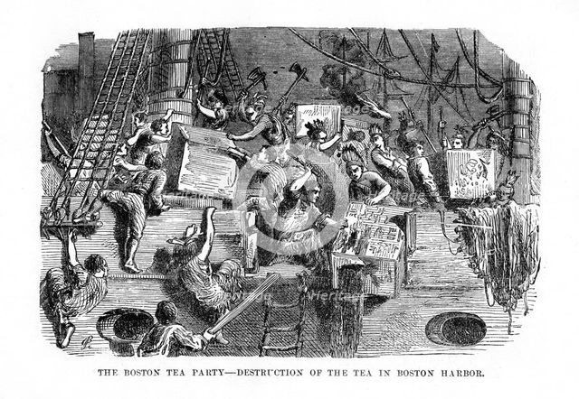 The Boston Tea Party,16 December 1773, (1872). Artist: Unknown