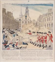 The Boston Massacre, 1770., 1770. Creator: Paul Revere