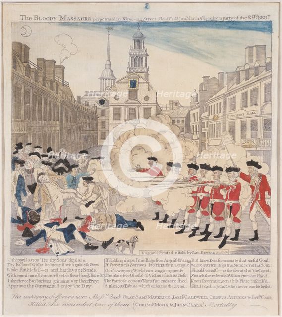 The Boston Massacre, 1770., 1770. Creator: Paul Revere.