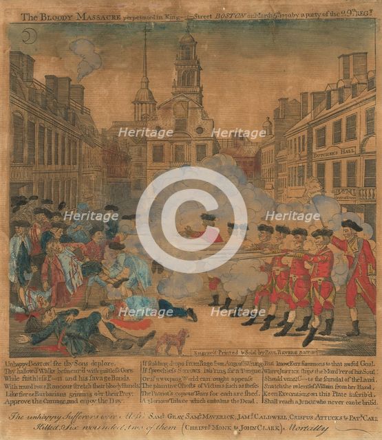 The Boston Massacre, 1770. Creator: Paul Revere.