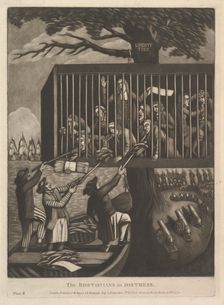 The Bostonians in Distress, November 19, 1774. Creator: Attributed to Philip Dawe (British, 1745?-?1809)