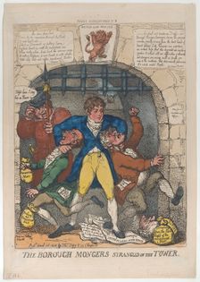 The Borough Mongers Strangled in the Tower, April 26, 1810., April 26, 1810. Creator: Thomas Rowlandson
