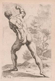 The Borghese Gladiator, back view [plate 29], 1638. Creator: François Perrier