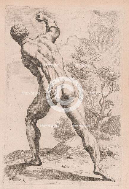 The Borghese Gladiator, back view [plate 29], 1638. Creator: François Perrier.