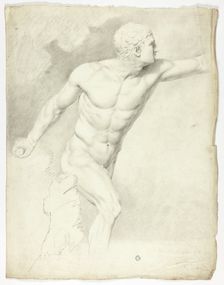 The Borghese Gladiator from the Statue in Rome, 1774. Creator: John Downman