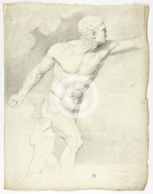 The Borghese Gladiator from the Statue in Rome, 1774. Creator: John Downman.