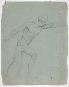 The Borghese Gladiator from the Statue in Rome, 1774. Creator: John Downman