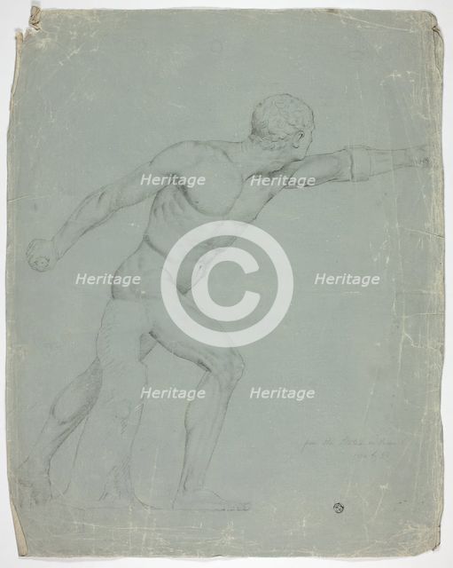 The Borghese Gladiator from the Statue in Rome, 1774. Creator: John Downman.