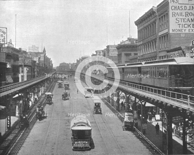 The Bowery, looking north, New York, USA, c1900.  Creator: Unknown.
