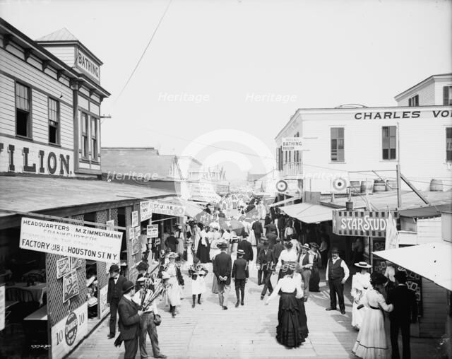 The Bowery, looking east, Rockaway, N.Y., between 1900 and 1910. Creator: Unknown.