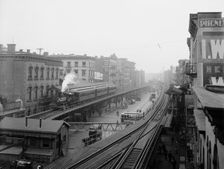 The Bowery near Grand St., New York, ca 1900. Creator: Unknown