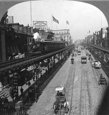 The Bowery, New York, USA, 1900.Artist: BL Singley