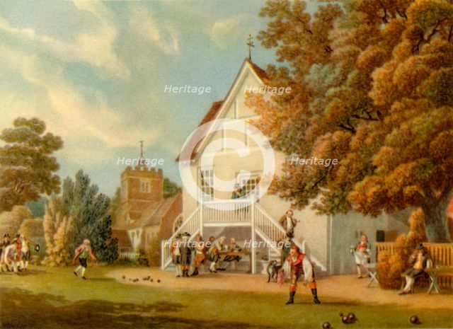 'The Bowling Green', late 18th century, (1941). Creator: Michael Angelo Rooker.