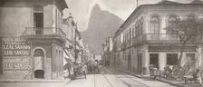 The Botafogo end of the fashionable Rua Sao Clemente. Corcovado in the distance 1914