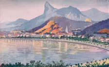 The Botafogo portion of Rio's Bay-side Avenue, overlooked by Corcovado Mountain 1914
