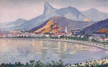 The Botafogo portion of Rio's Bay-side Avenue, overlooked by Corcovado Mountain 1914
